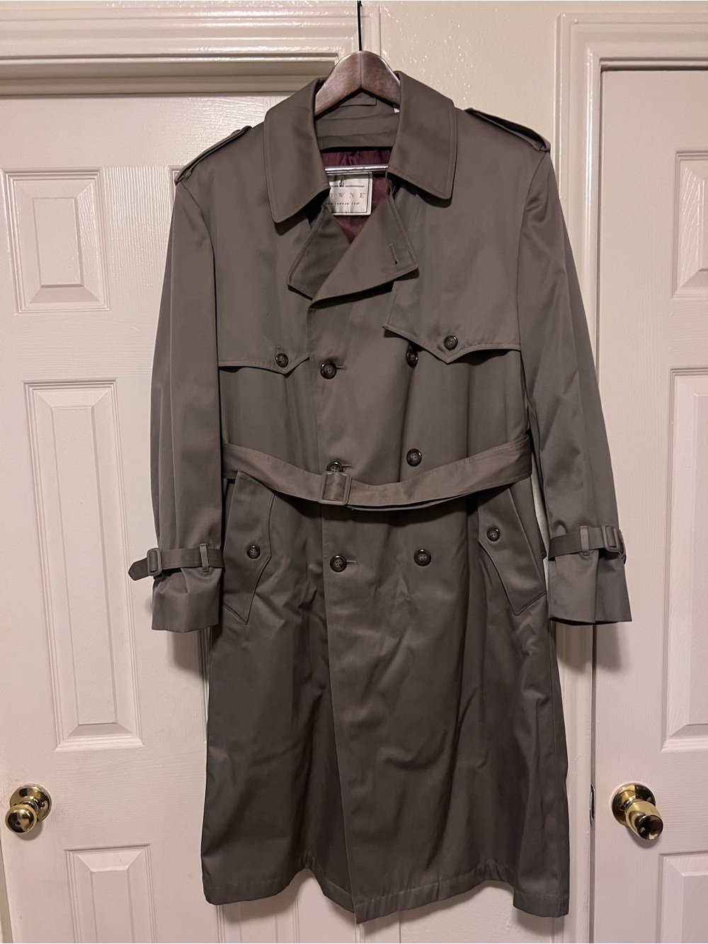 ❗️TOWNE from LONDON FOG dark khaki trench coat in pristine condition 42(L) Large